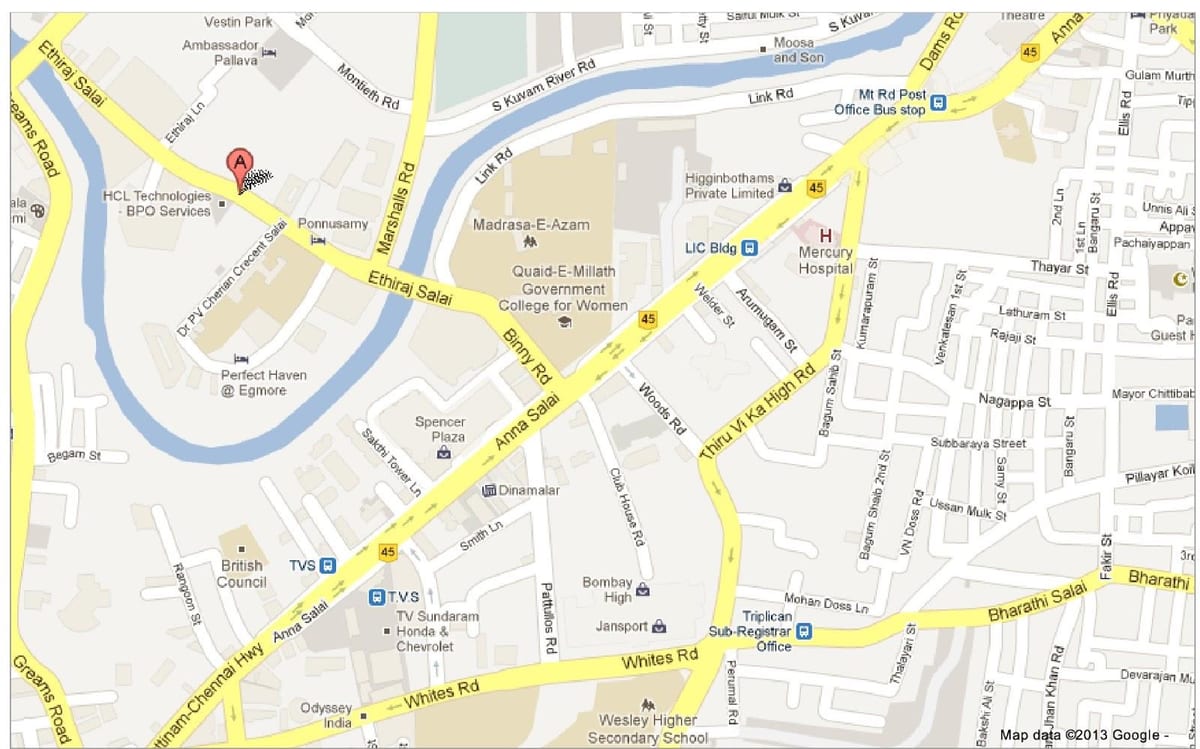 Anna Salai Chennai mapu