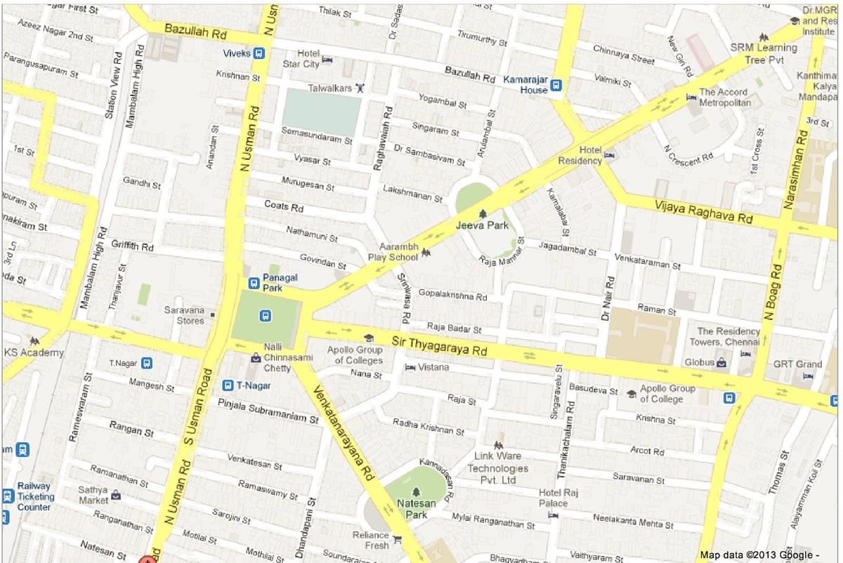 mapa Chennai (t Nagar