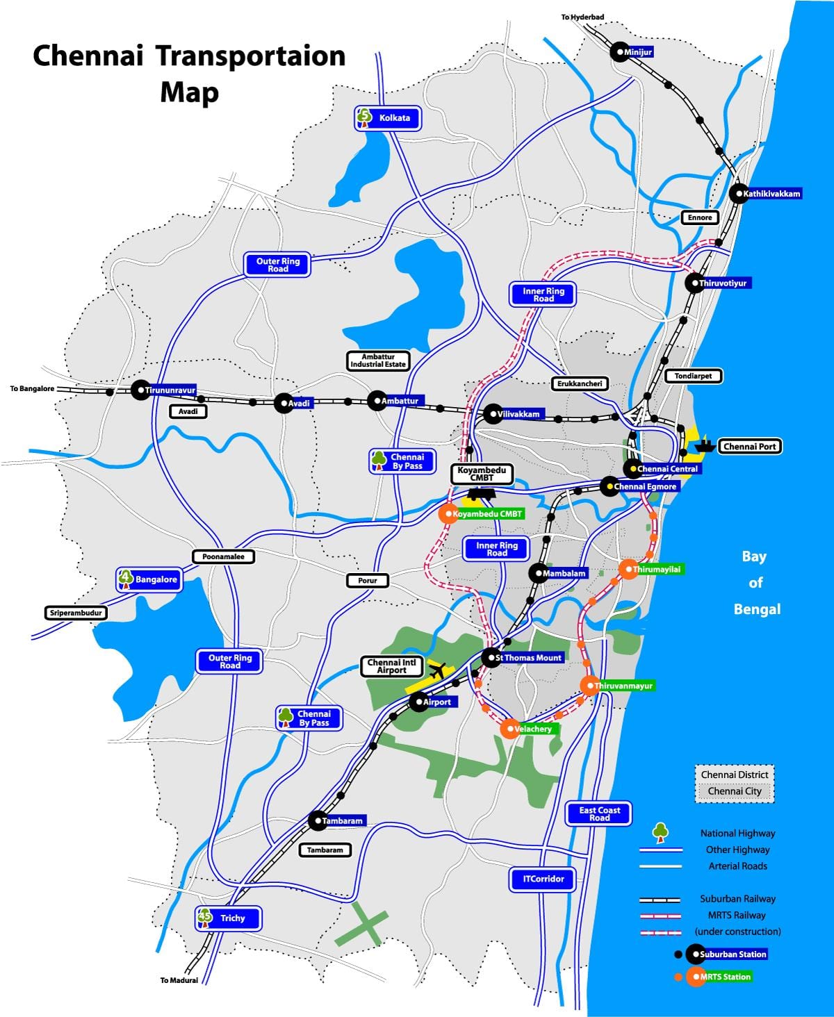 mapa Chennai jazier