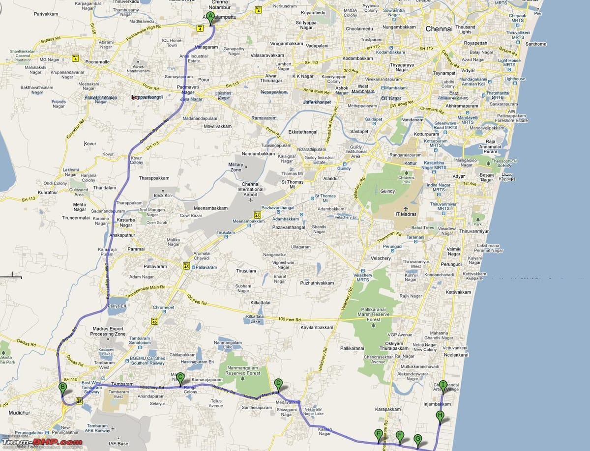trasa mapa Chennai