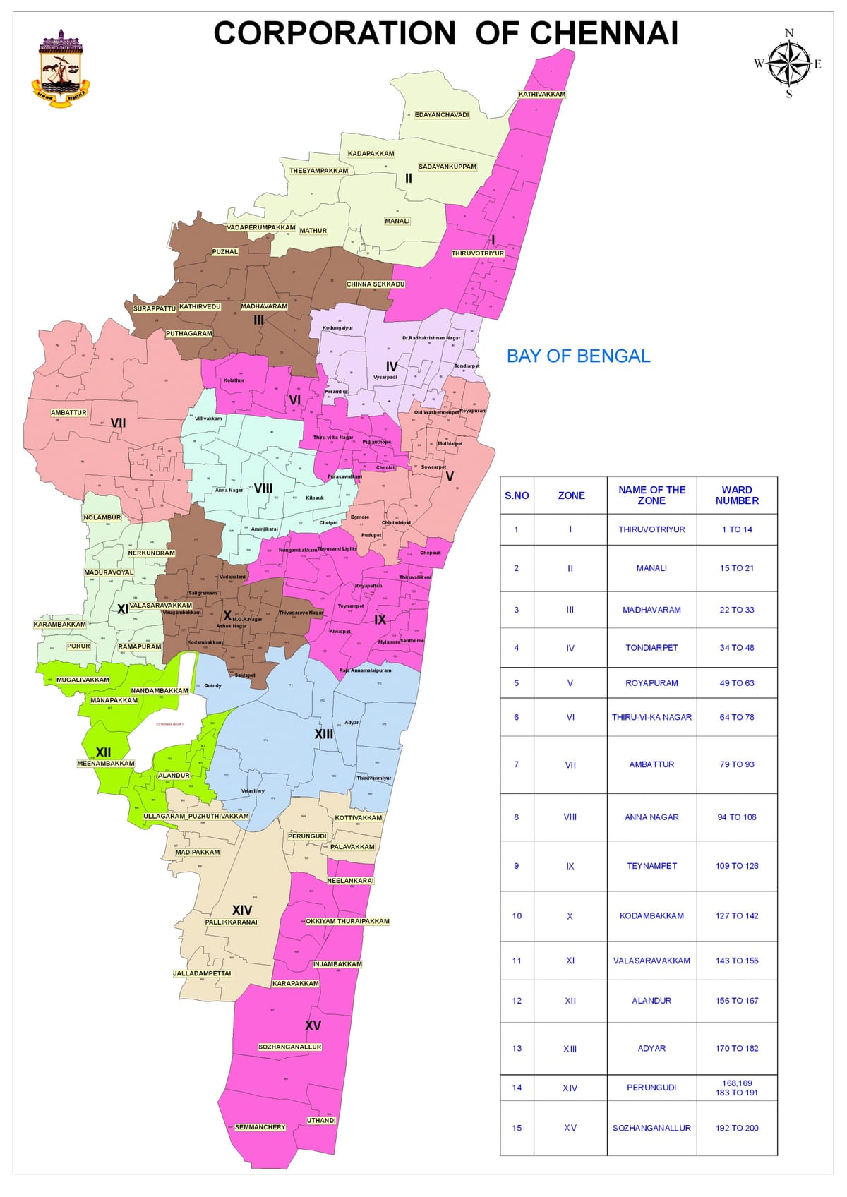 Chennai corporation ward mapu