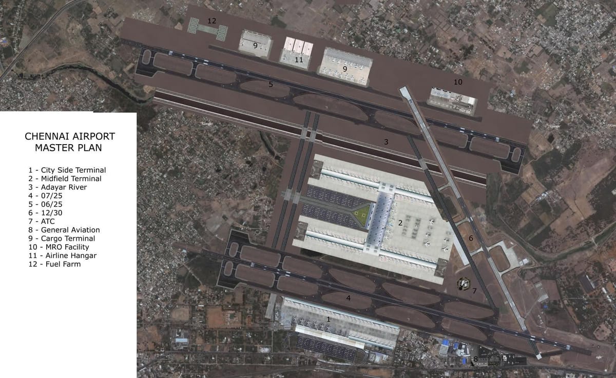 mapa letisko Chennai